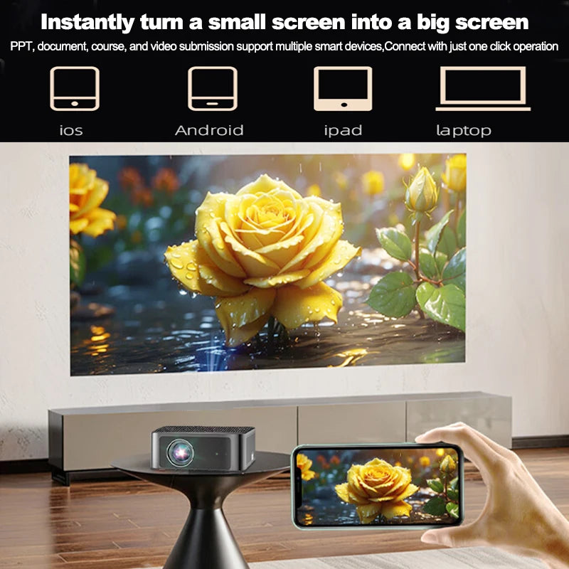 4K Portable Projector 700 ANSI 1080P Full HD Auto Focus Android Home Theater WiFi BT5.1 Outdoor Movie Night Vision Projects