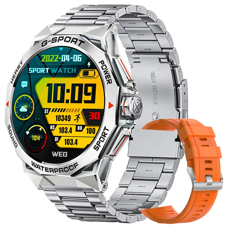 Fashion Amoled Smart Watch Bluetooth Call IP68 Waterproof Smartwatch Men 1.43 Inch 466*466 HD Display 400Mah Battery Steel Watch